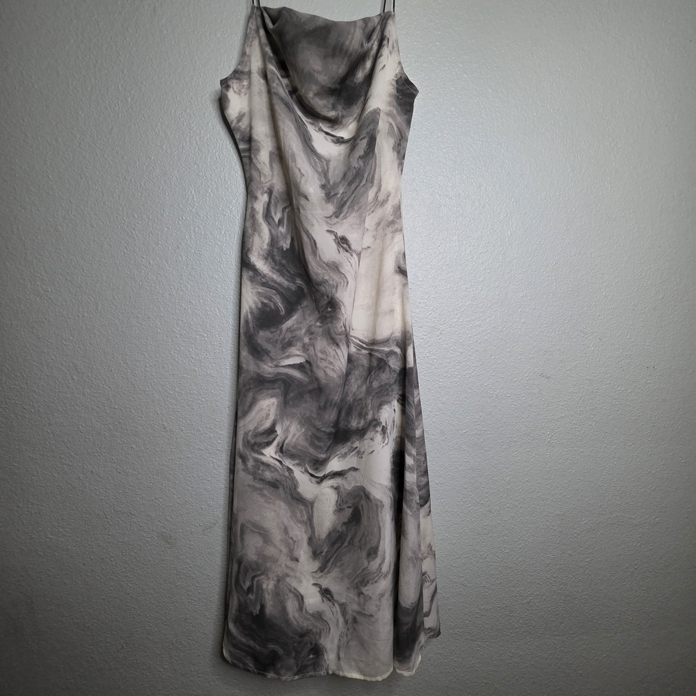 Elegant Marble Print Midi Dress
